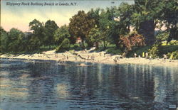 Slippery Rock Bathing Beach Leeds, NY Postcard Postcard