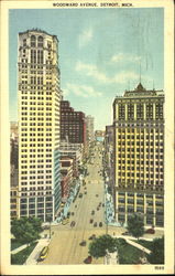 Woodward Avenue Detroit, MI Postcard Postcard