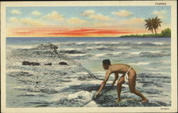 Casting Fishing Nets Hawaii Postcard Postcard