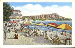Waikiki Beach Honolulu, HI Postcard Postcard