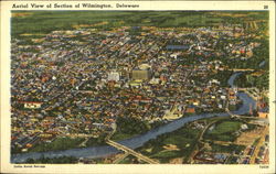 Aerial View Of Section Of Wilmington Delaware Postcard Postcard