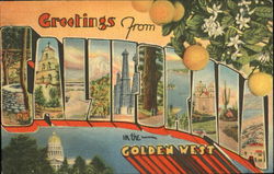 Greetings From California Postcard