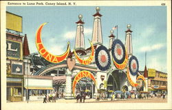 Entrance To Luna Park Coney Island, NY Postcard Postcard