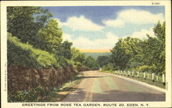 Greetings From Rose Tea Garden, Route 20 Postcard