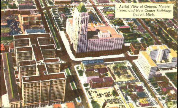 Aerial View Of General Motors Detroit Michigan