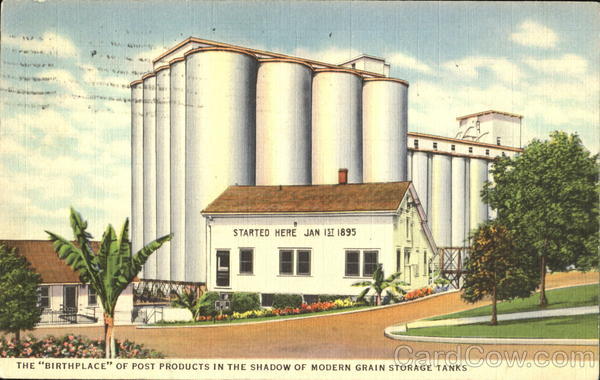 The Birthplace Of Post Products In The Shadow Of Modern Grain Storage Tanks Battle Creek Michigan