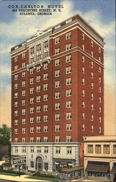 Cox Carlton Hotel, 683 Peachtree Street Atlanta Georgia