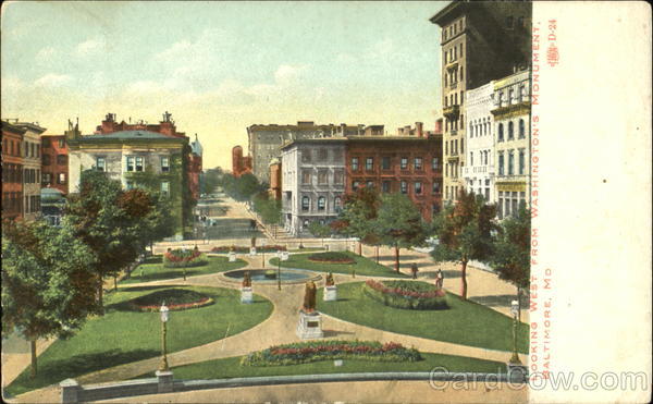 Looking West From Washington Monument Baltimore Maryland