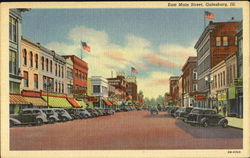 East Main Street Galesburg, IL Postcard Postcard