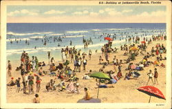 Bathing At Jacksonville Beach Florida Postcard Postcard