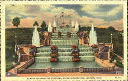 Famous Illuminated Cascades Jackson, MI Postcard Postcard