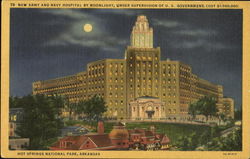 New Army And Navy Hospital By Moonlight Hot Springs, AR Postcard Postcard