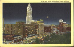 The Heart Of Columbus Ohio At Night Postcard