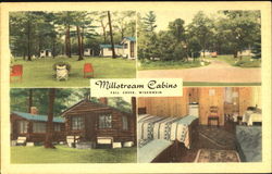 Millstream Cabins Fall Creek, WI Postcard Postcard