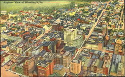 Airplane View Of Wheeling Postcard