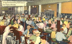 A Typical Gambling Hall Interior Postcard