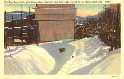 Zig Zag Curve Lake Placid, NY Postcard Postcard