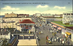 Boardwalk Looking Toward Convention Hall Wildwood, NJ Postcard Postcard