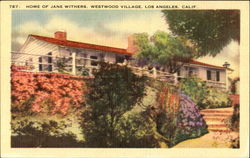 Home Of Jane Withers, Westwood Village Los Angeles, CA Postcard Postcard