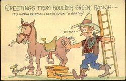 Greetings From Boulder Greens Ranch Postcard