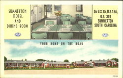 Summerton Motel And Dining Room Postcard