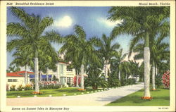 Beautiful Residence Street Miami Beach, FL Postcard Postcard
