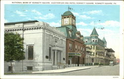 National Bank Of Kennett Square, Auditorium and Hotel Kennett Square Pennsylvania Postcard Postcard