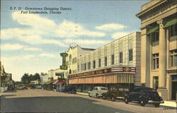 Downtown Shopping District Postcard