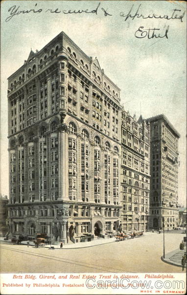 Betz Bldg. And Real Estate Trust In Distance Philadelphia Pennsylvania