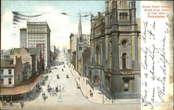 Broad Street Looking North From Tower Of City Hall Philadelphia Pennsylvania