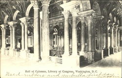 Hall Of Columns Library Pf Congress Postcard