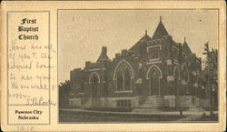 First Baptist Church Pawnee City, NE Postcard Postcard