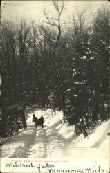 Winter Scene Negaunee, MI Postcard Postcard