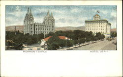 Mormon Temple Hotel Utah Postcard