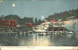 Auburndale Boathouse By Moonlight Postcard