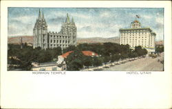 Mormon Temple Hotel Utah Postcard