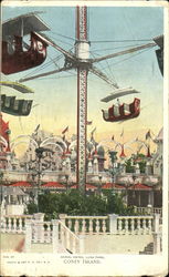 Aerial Swing, Luna Park Postcard