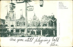 Flying Swings, Luna Park Postcard