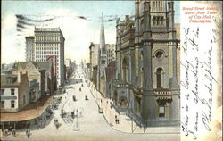 Broad Street Looking North From Tower Of City Hall Postcard