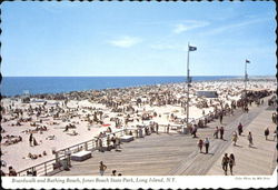 Broadwalk And Bathing Beach, Jones Beach State Park Postcard