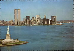Statue Of Liberty And Lower Manhattan New York City, NY Postcard Postcard
