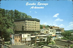 View Of He Basin Park Hotel And Downtown Eureka Springs, AR Postcard Postcard