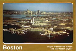 Logan International Airport And The Boston Skyline Postcard