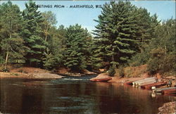 A Favorite Fishing Spot In Vacationland Marshfield, WI Postcard Postcard