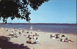 Municipal Bathing Beach, Lake Champlain Plattsburgh, NY Postcard Postcard