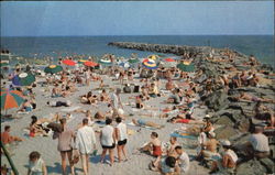 Beach Scene And Jetties Postcard