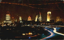 Kansas City Skyline By Night Postcard