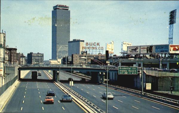 Approaching Prudential Center On The Massachusetts Turnpike Boston