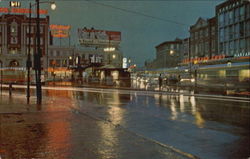 Harvard Square District At Night Postcard