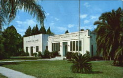 The Woman's Club And Veterans, Memorial Library Postcard